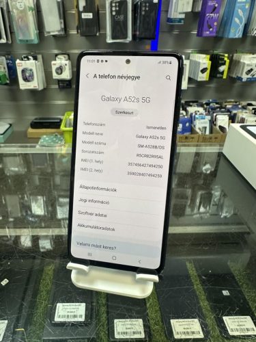 Samsung Galaxy A52s 5G 128GB 6GB RAM Dual (A528) Mobiltelefon, fekete