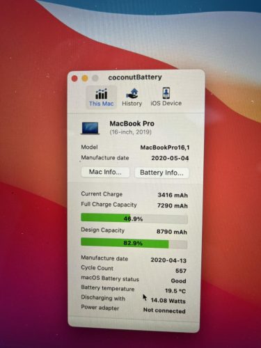 Apple MacBook Pro 16" Retina  2019 i7-9750H 2.60GHz  16GB 1TB SSD  RADEON PRO 5300M , Space gray , US KEY, FELÚJITOTT