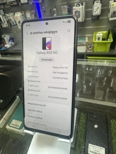 Samsung Galaxy A53 5G 128GB 6GB RAM Dual (SM-A536B) Használt Mobiltelefon, fekete