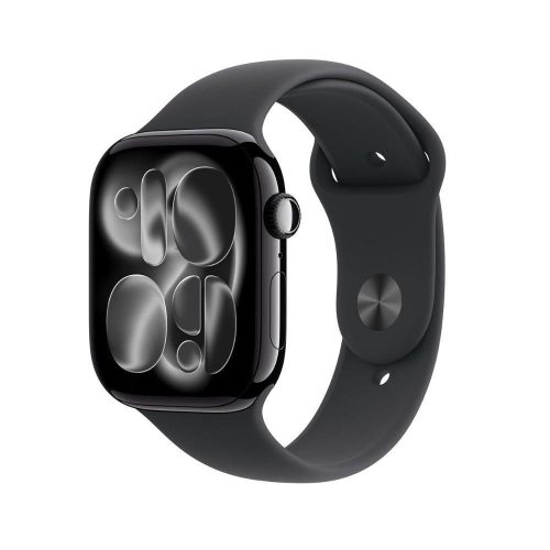 Apple Watch Series S11 BT 46 mm, JET BLACK ALU CASE+ Black Sport Band M/L , ÚJSZERŰ, PÁR NAPOT HASZNÁLT 