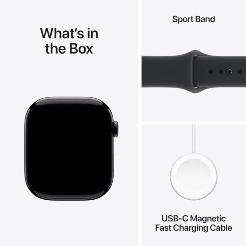 Apple Watch Series S11 BT 46 mm, JET BLACK ALU CASE+ Black Sport Band M/L , ÚJSZERŰ, PÁR NAPOT HASZNÁLT 