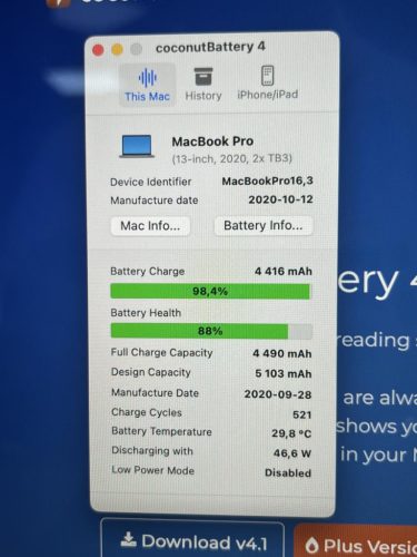 Apple MacBook Pro 13" Retina Touchbar 2020 Intel i5-8257U 1.4GHz 8GB / 256GB SSD Space Gray, FELÚJITOTT